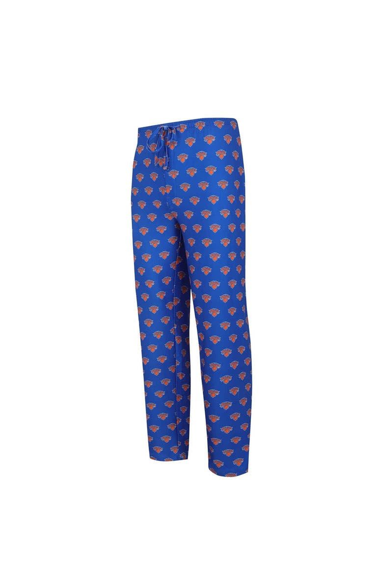 CONCEPTS SPORT Men's Concepts Sport Blue New York Knicks Gauge Allover Print Pants, Alternate, color,
