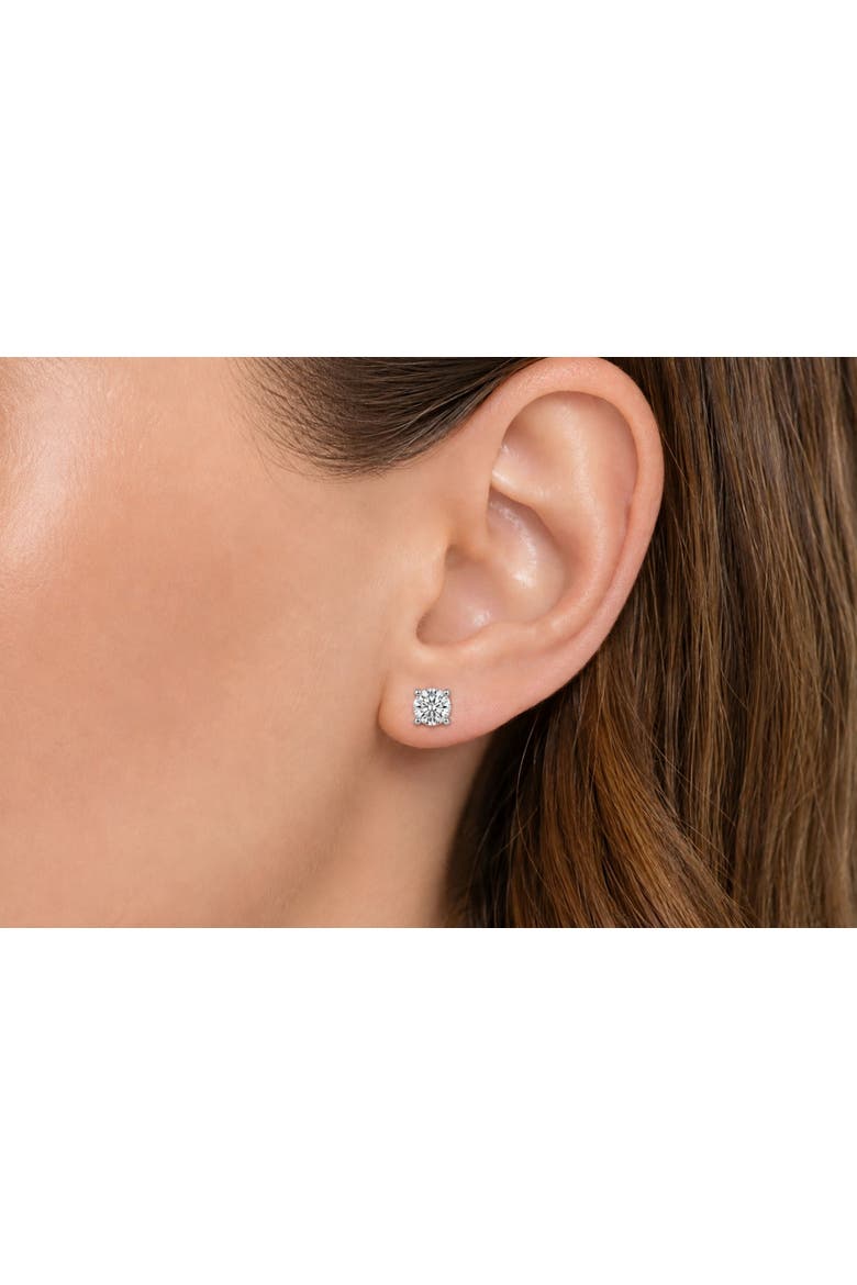 IGI Certified 14K Gold 1.00 Cttw Round Lab Grown Diamond Solitaire Stud Earrings, Alternate, color, White Gold