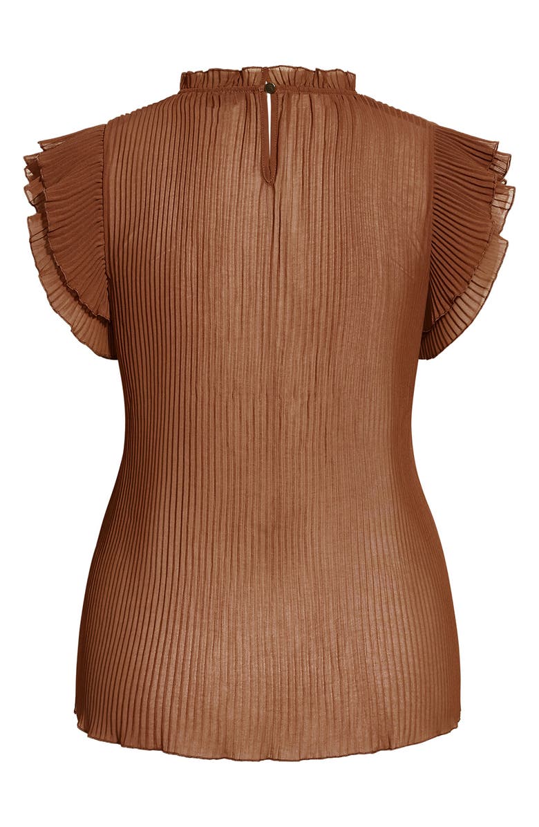 City Chic Off Beat Ruffle Sleeve Top, Alternate, color,