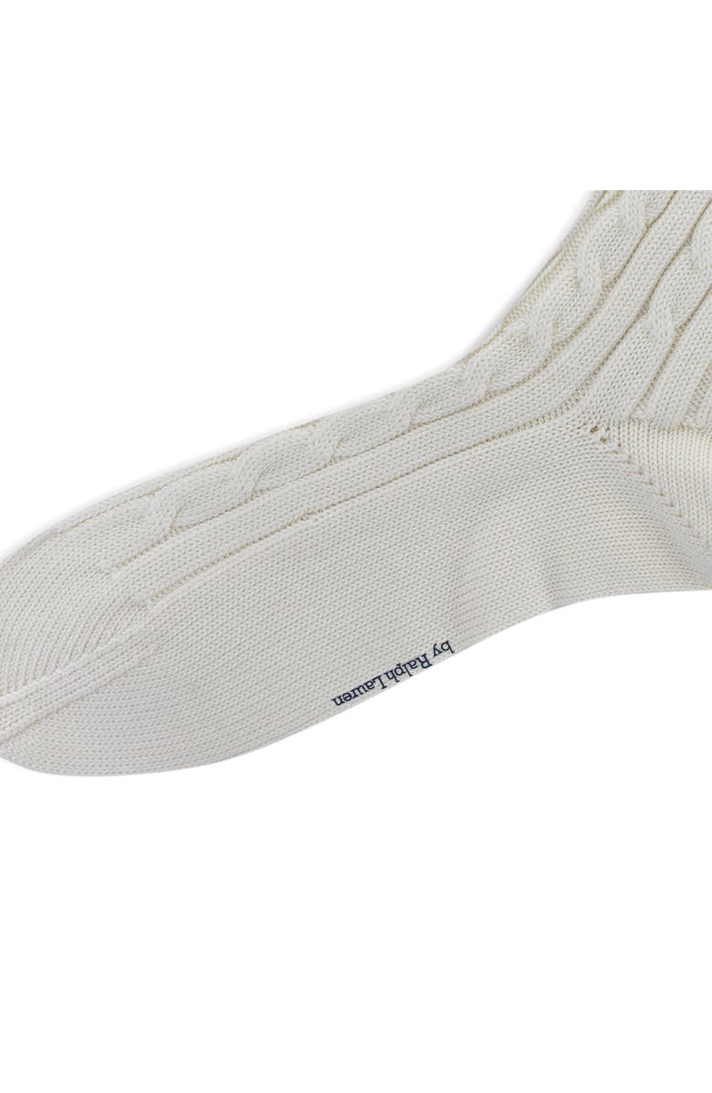 Polo Ralph Lauren Cricket Cable Crew Socks, Alternate, color, Cream