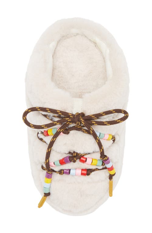 Moon Boot Women's Beaded Faux Fur Slippers