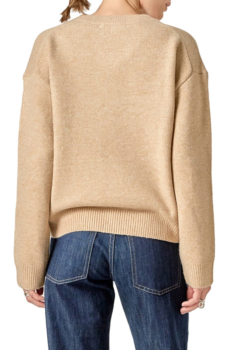 English Factory Lettering Sweater, Alternate, color, Tan/ White