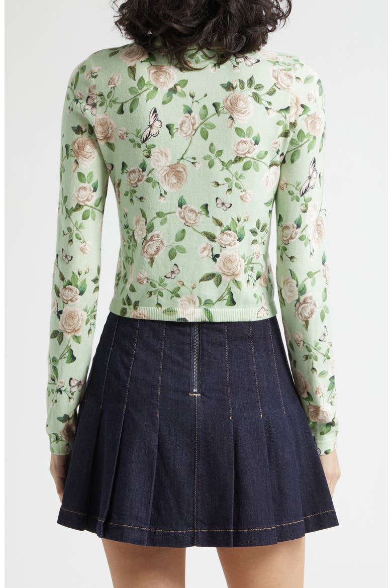 Carson Floral Cotton Blend Cardigan, Alternate, color, GARDEN GOSSIP LIGHT SAGE