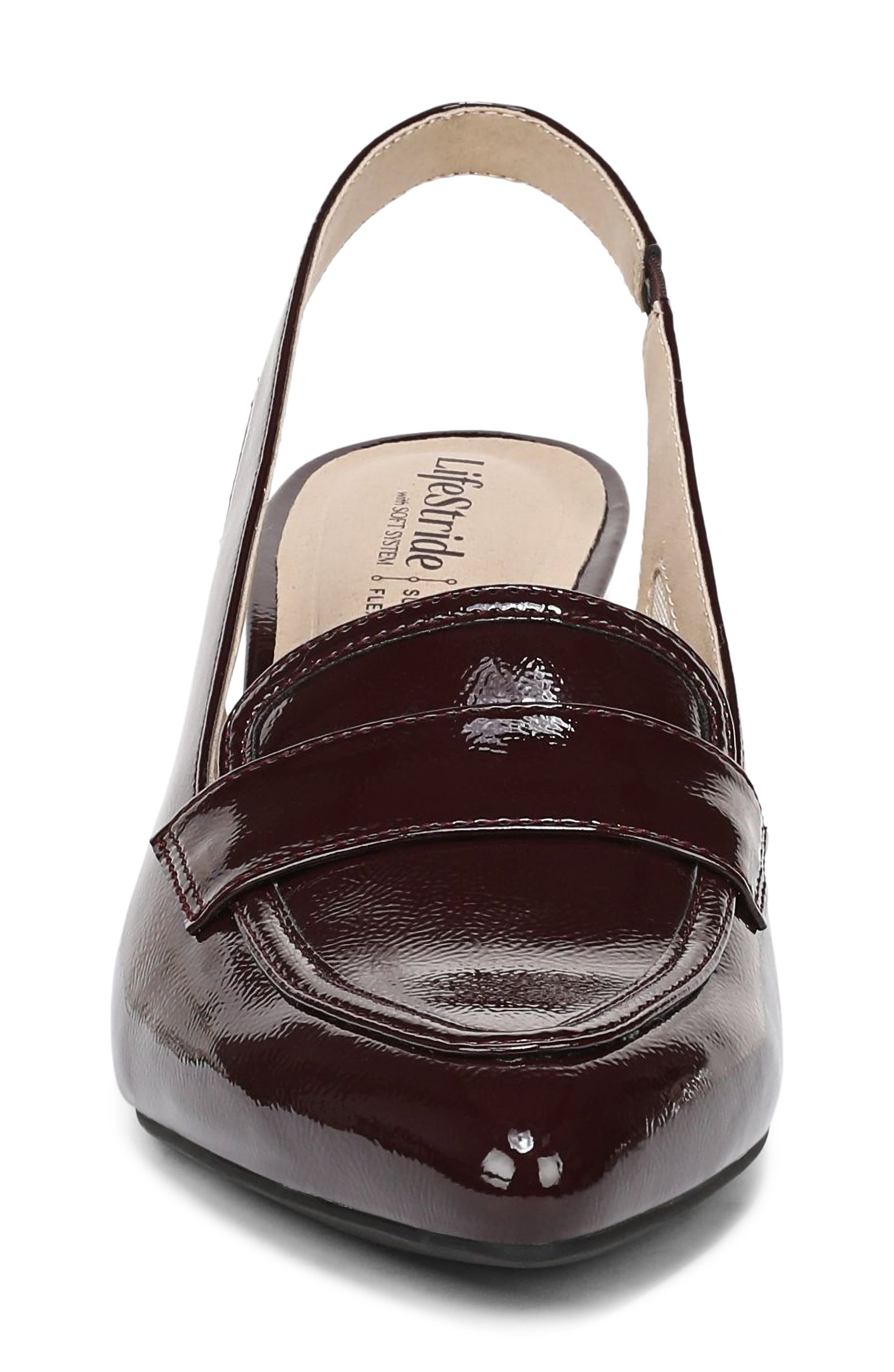 LifeStride Angel Slingback Pointed Toe Loafer Pump, Alternate, color, Chocolate Plum