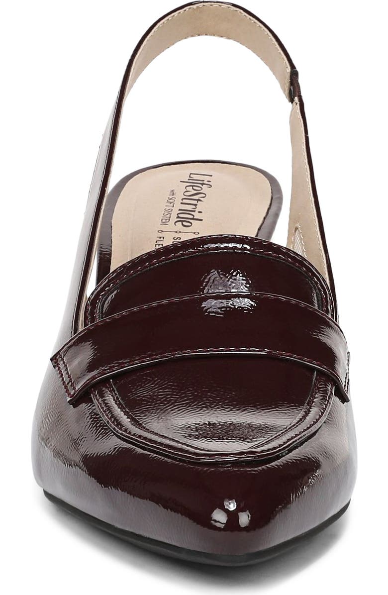 LifeStride Angel Slingback Pointed Toe Loafer Pump, Alternate, color, Chocolate Plum