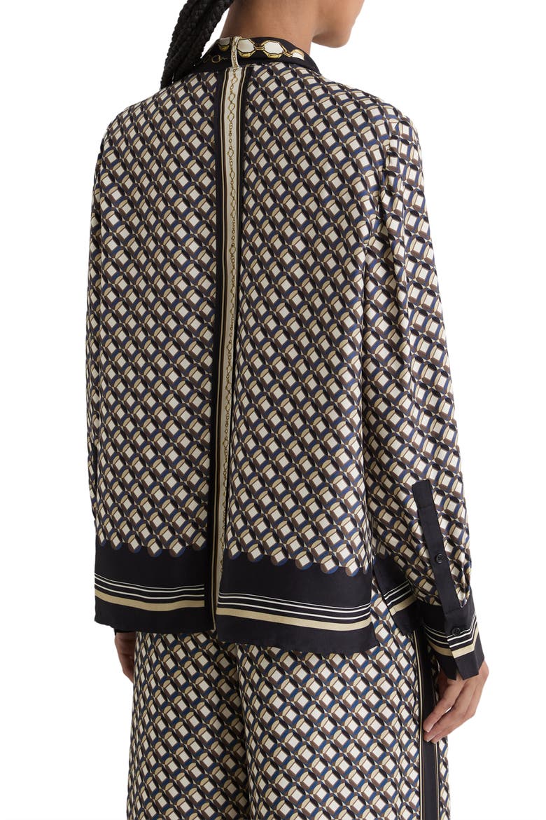 Carmine Scarf Shirt, Alternate, color, NAVY/ GOLD