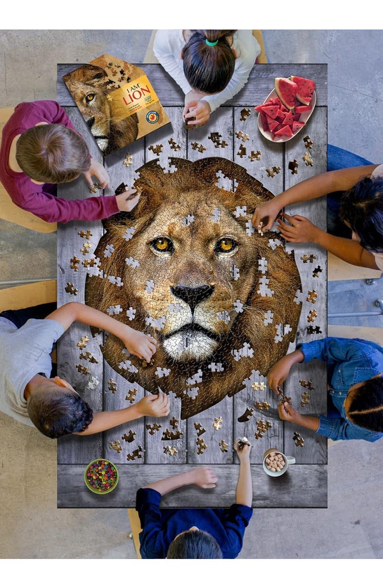 Madd Capp I Am Lion 550 Pieces Animal Shaped Jigsaw Puzzle, Alternate, color, Multicolored
