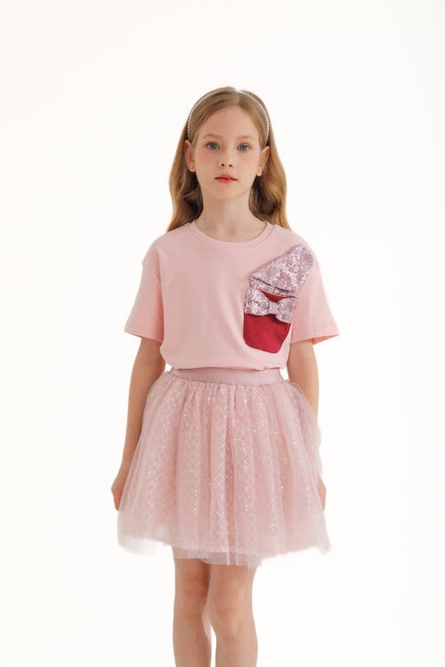 Mimi Tutu Glimmer Applique Outfit In Pink
