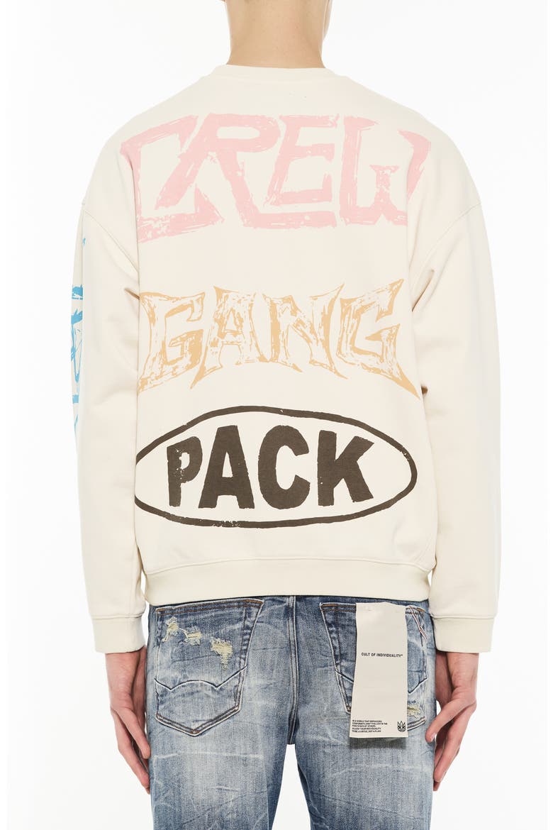 Graphic Crewneck Sweatshirt, Alternate, color, WINTER WHITE
