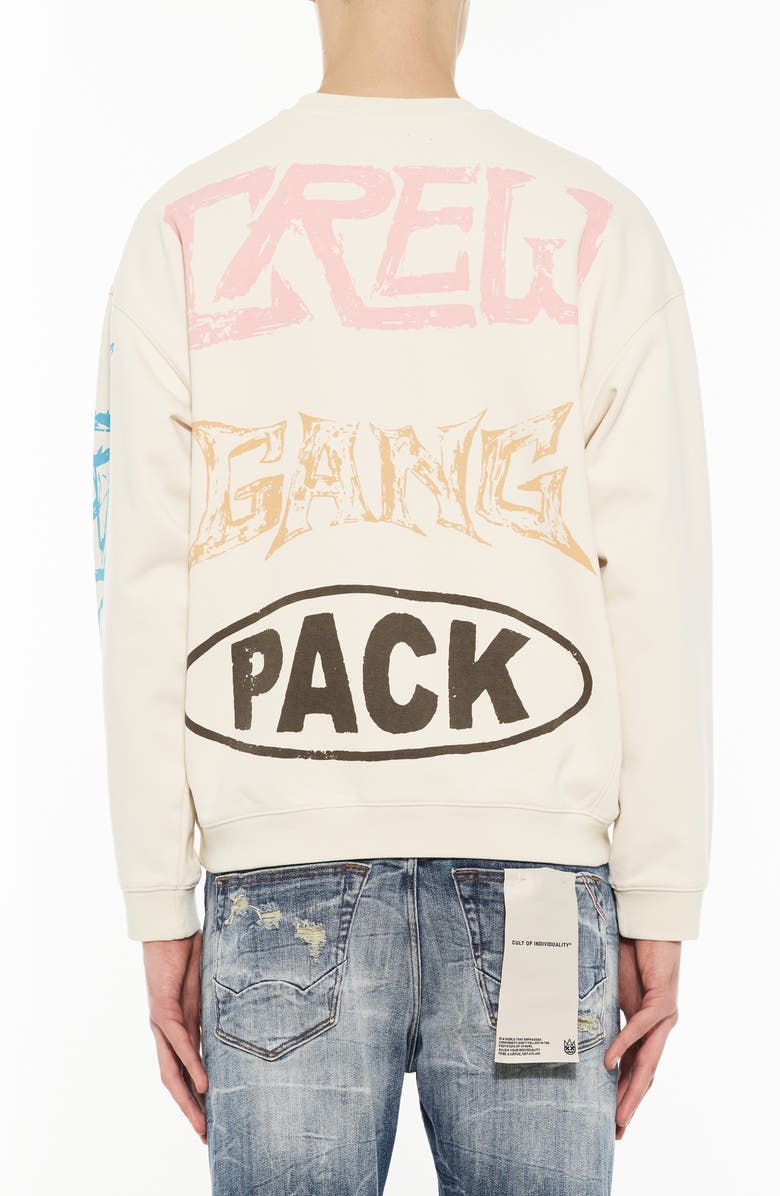 Cult of Individuality Graphic Crewneck Sweatshirt, Alternate, color, Winter White