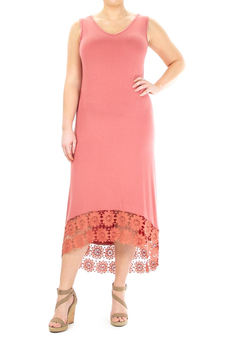 Sleeveless V-Neck High/Low Dress, Main, color, ROSEWATER