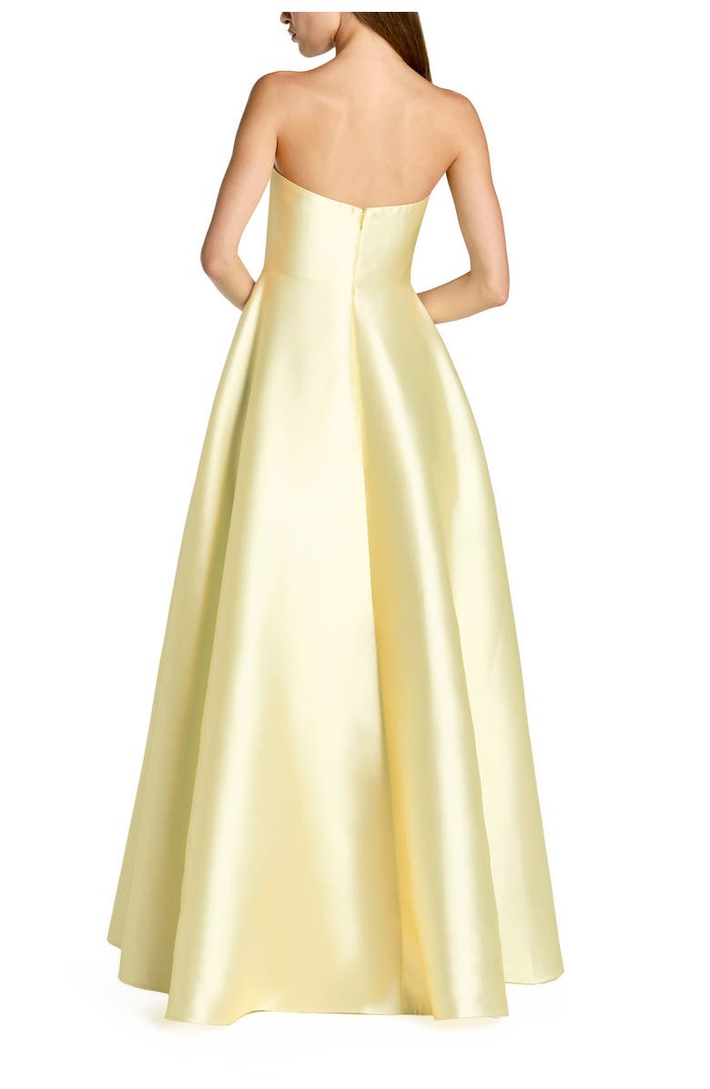 Mac Duggal Women’s Strapless Floral Printed Mikado Ball Gown, Alternate, color, Butter Multi
