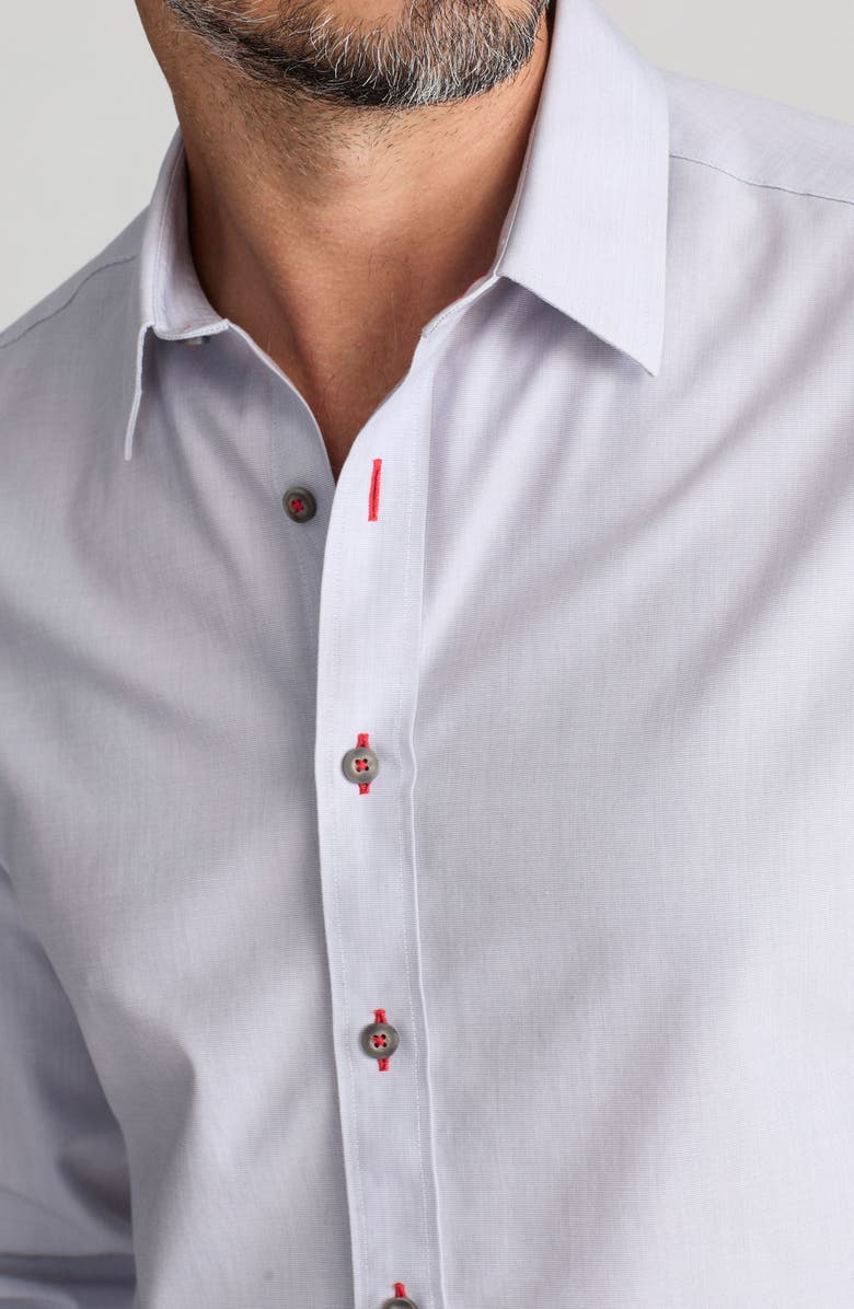 UNTUCKit Rubican Light Grey Wrinkle Free Cotton Button-Up Shirt, Alternate, color, 