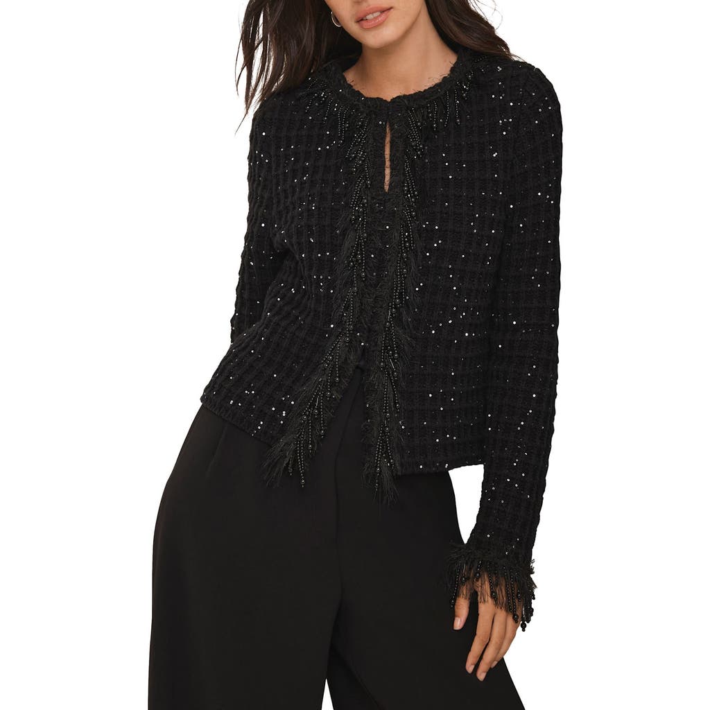 Mint Velvet Sequin Embellished Jacket In Black