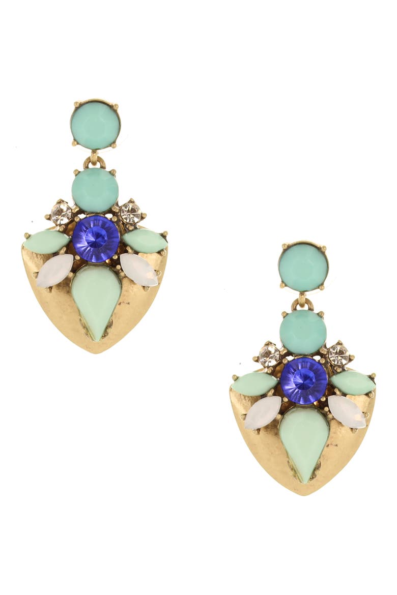 Mesalina Drop Earrings, Main, color, GOLD / TURQUOISE