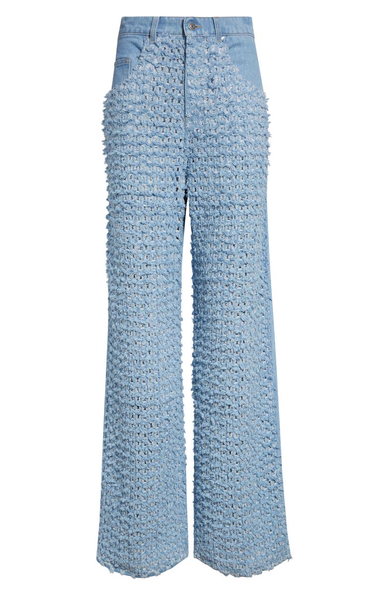 Stella McCartney Bouclé Effect Denim Wide Leg Jeans, Alternate, color, 