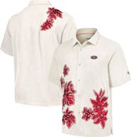 Tommy Bahama Men's Tommy Bahama Cream San Francisco 49ers Hibiscus Camp Button-Up Shirt