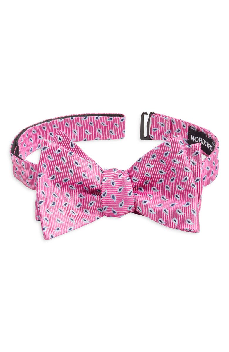 Nordstrom Paisley Dot Silk Bow Tie, Main, color, Pink