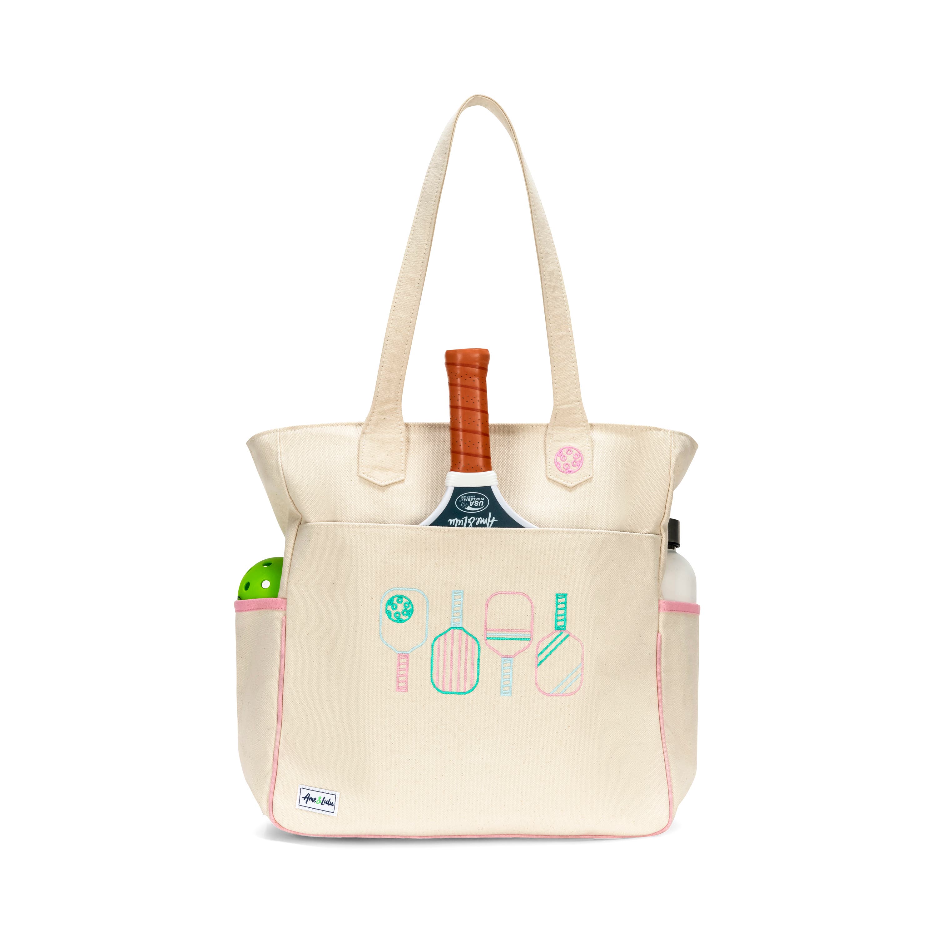Ame & Lulu Cross Court Pickleball Tote, Main, color, Pastel Paddles