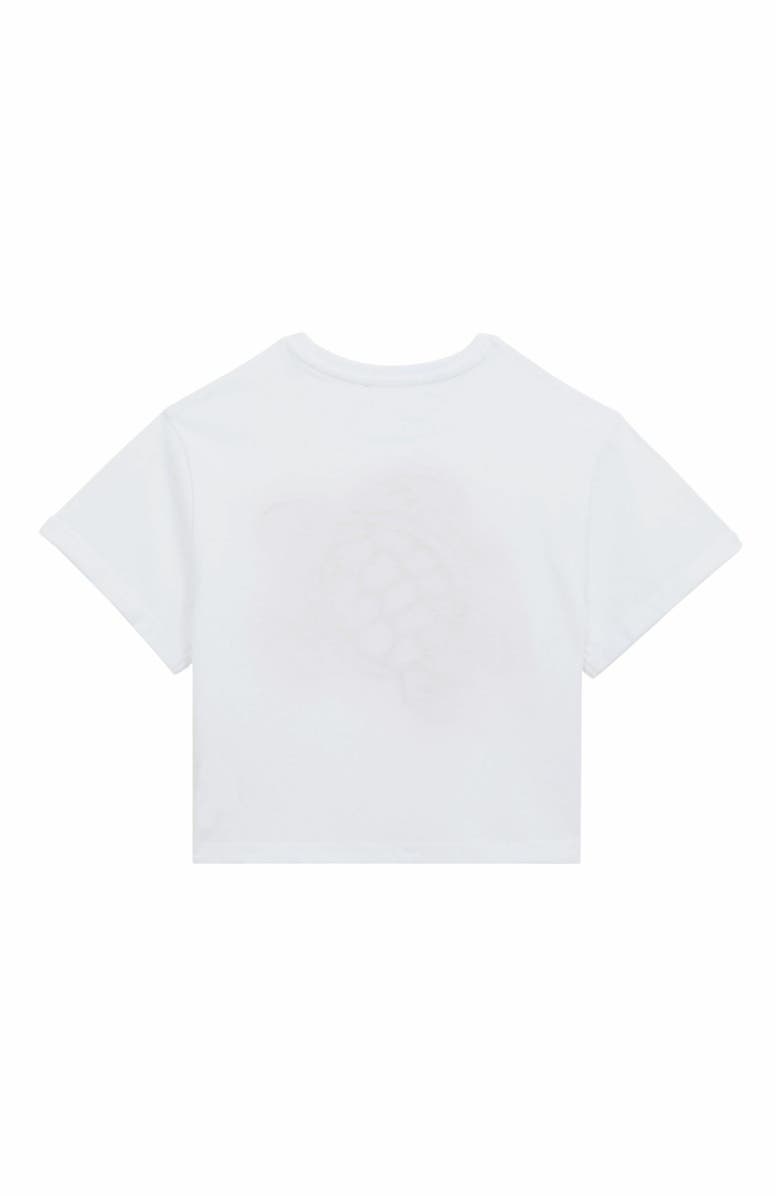 Vilebrequin Kids' Embroidered Turtle Cotton T-Shirt, Alternate, color, Blanc