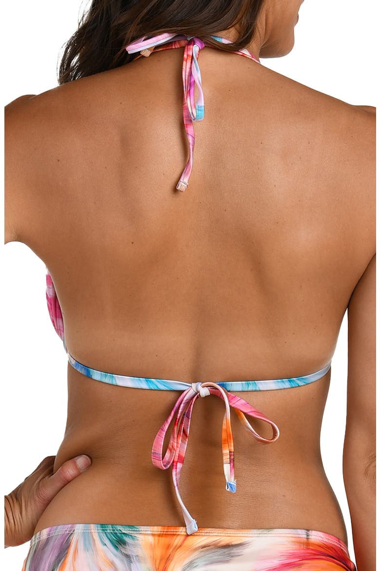 Feathered Impression Bikini Top, Alternate, color, PINK MULTI