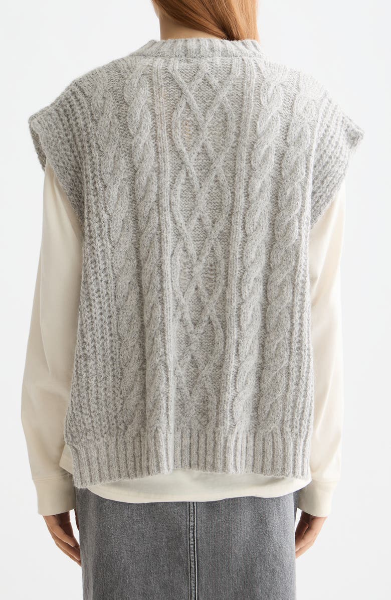 Scotch & Soda Cable Side Tie Sweater Vest, Alternate, color, Light Grey Melange