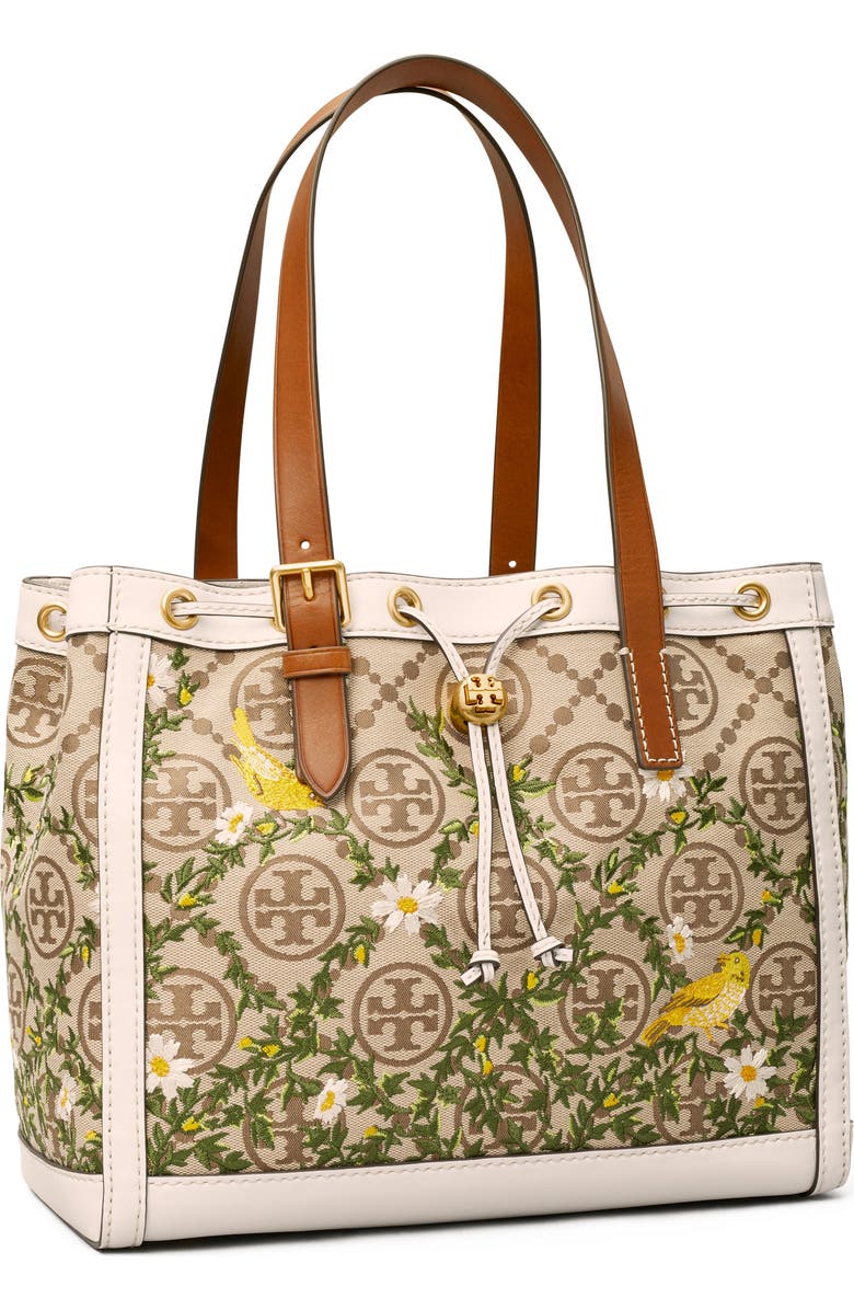 Tory Burch T Monogram Floral Embroidered Tote, Alternate, color,