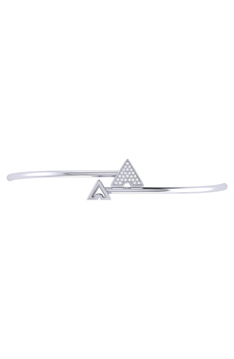 LuvMyJewelry Skyscraper Triangle Roof Sterling Silver Diamond Bangle, Alternate, color, Silver