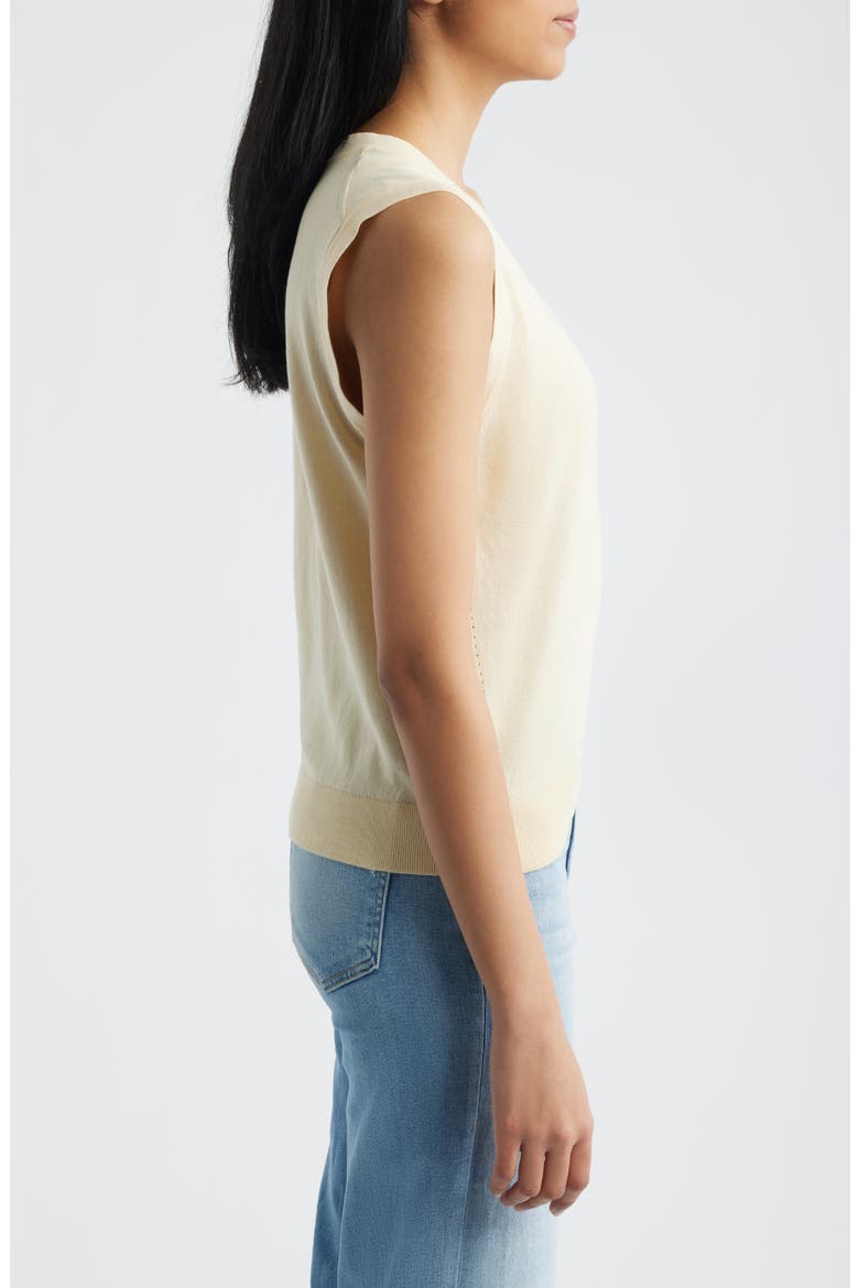 Button Front Cotton Sweater Vest, Alternate, color, VANILLA