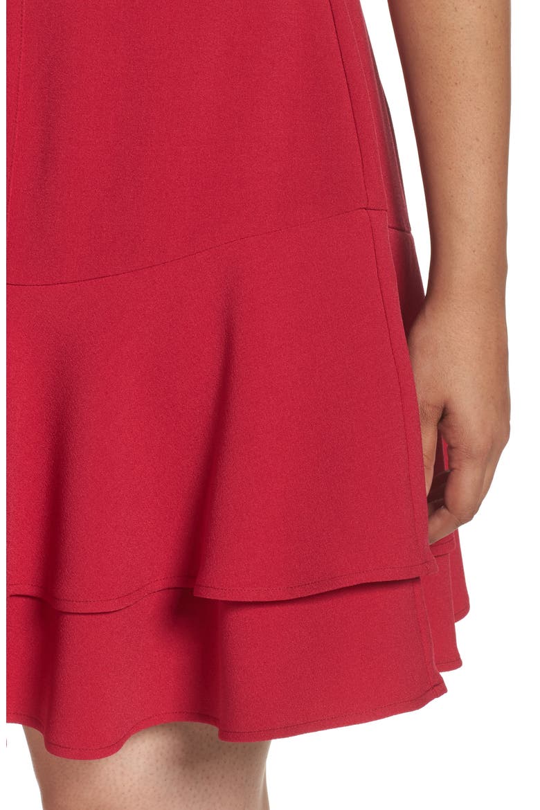 Crepe Drop Waist Dress, Alternate, color, BERRY