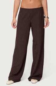 EDIKTED Kerie Wide Leg Pinstripe Pants