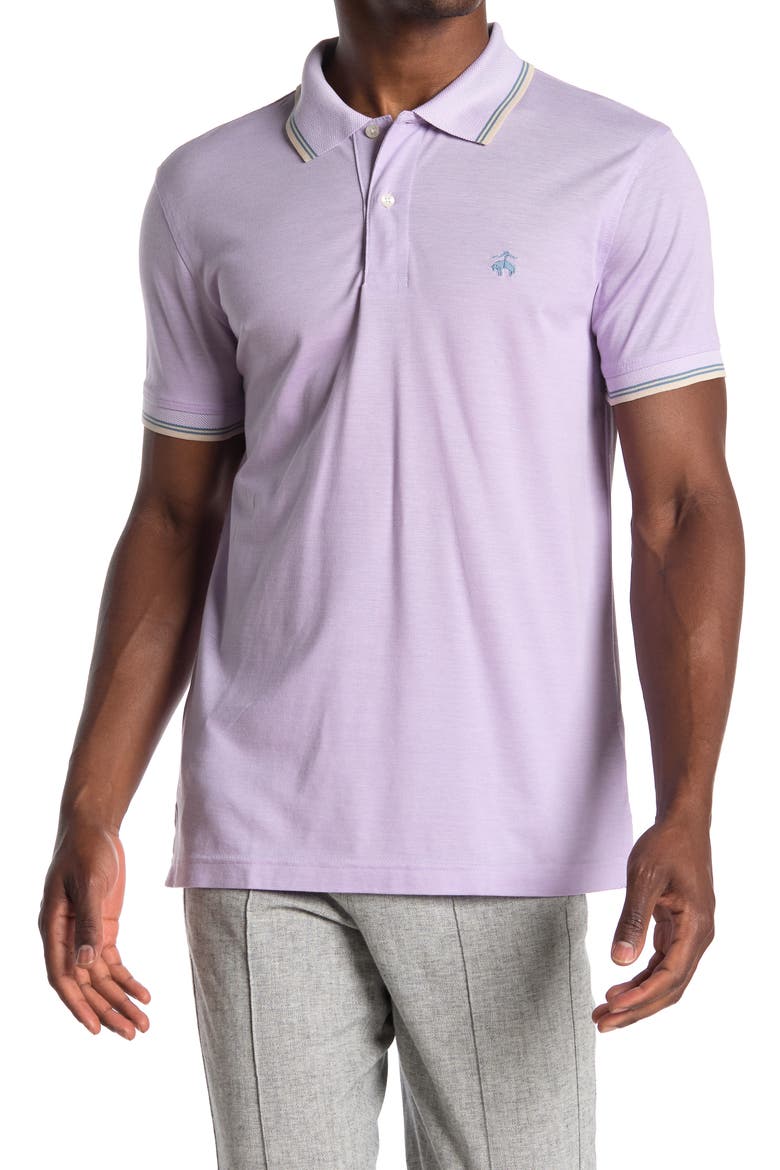 Tipped Pique Knit Supima Cotton Polo Shirt, Main, color, OXFORD