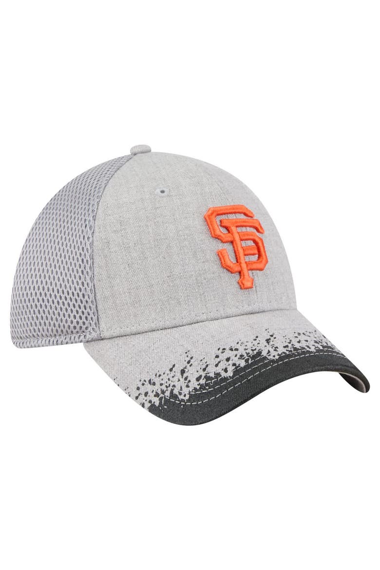 Men's New Era Gray San Francisco Giants Visor Paint Splatter 39THIRTY Flex Hat, Alternate, color, Gray