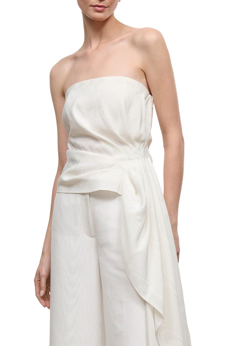 Lux Strapless Top with Side Drape, Main, color, IVORY