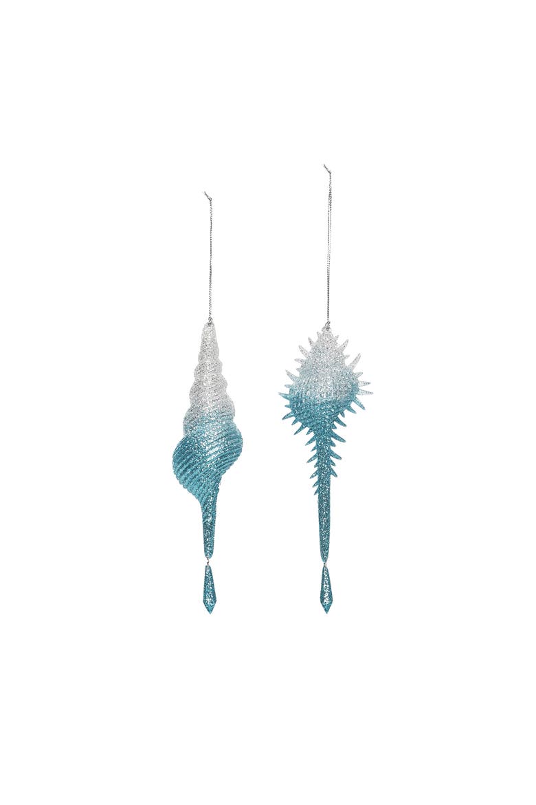 Blue Shimmer Shells Ornaments A/2, Main, color, Blue