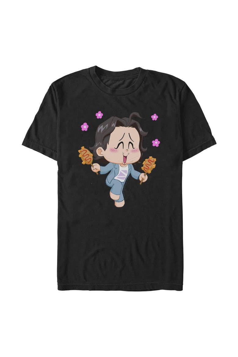 Men's KPop Demon Hunters Bobby Corn Dog  Graphic T-Shirt, Main, color, Black