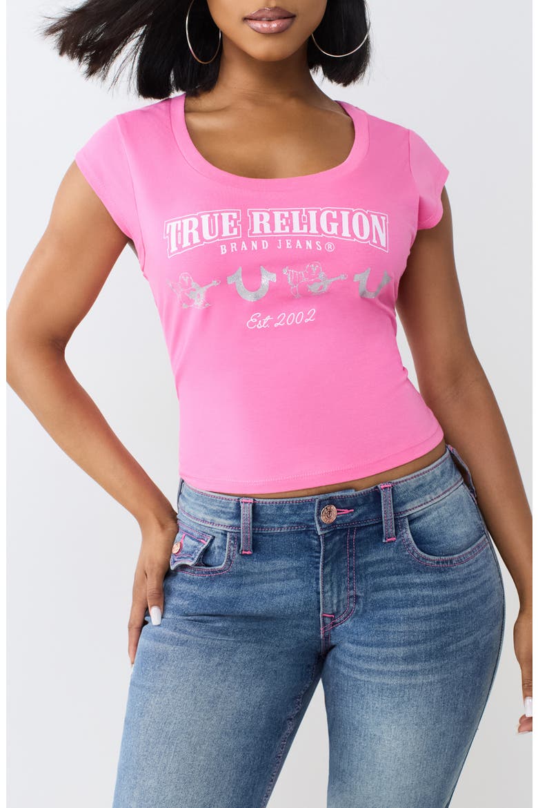 Scoop Neck Graphic Baby T-Shirt, Main, color, AZALEA PINK