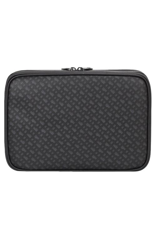 Hugo Boss Monogram Zip Wash Bag In Black