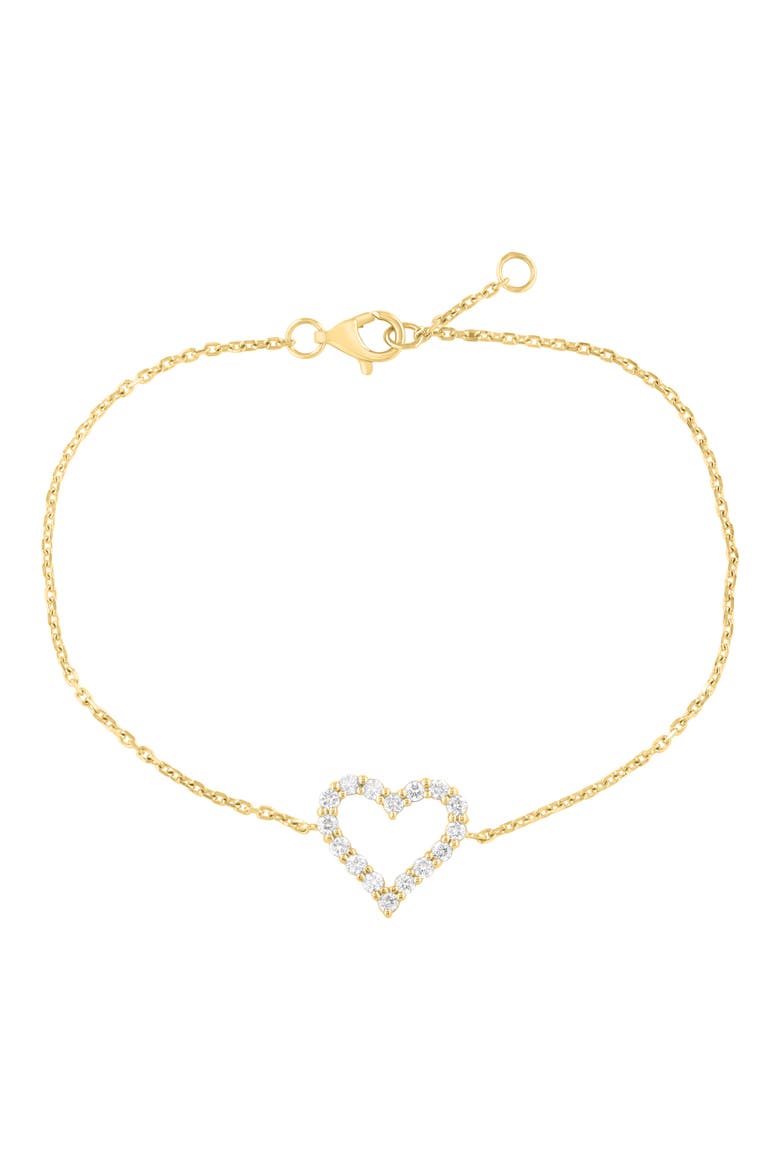 Lab Grown Diamond Heart Bracelet, Main, color, GOLD