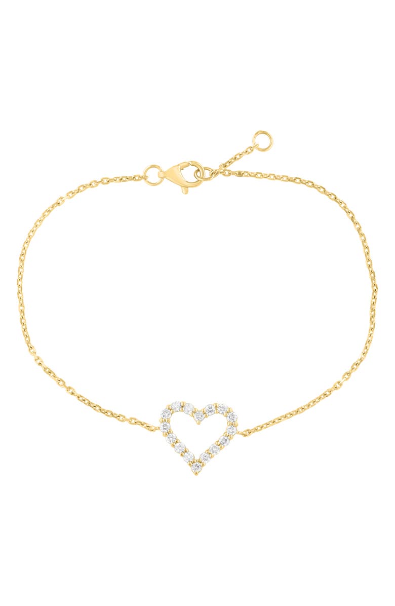 EFFY Lab Grown Diamond Heart Bracelet, Main, color, Gold