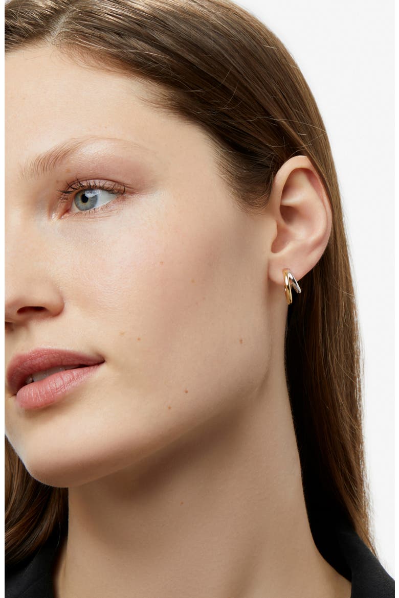 Scarlet Double Hoop Earrings, Alternate, color, TWO TONE