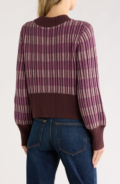 Melrose And Market Stripe Cardigan In Purple