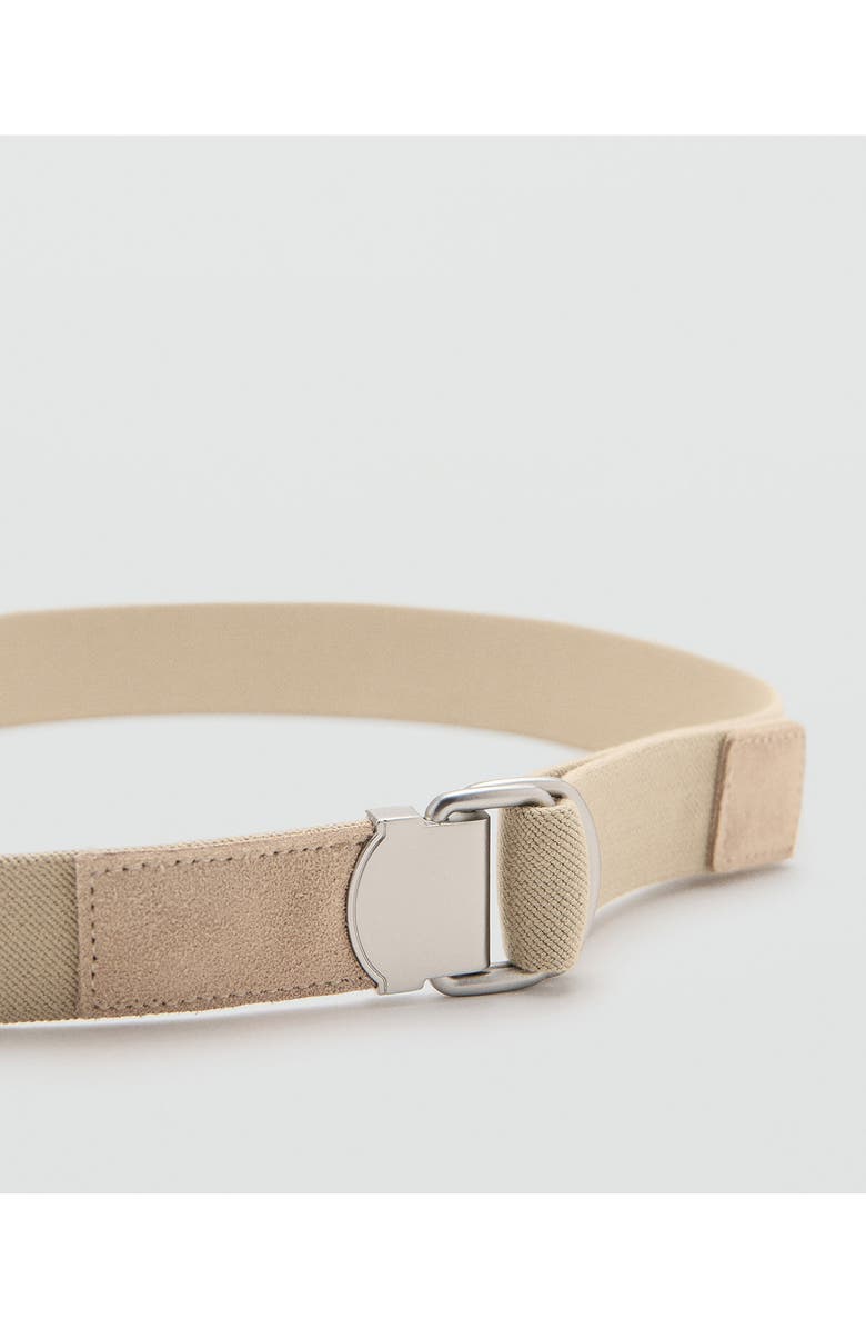 MANGO Mixed Media Belt, Alternate, color, Beige