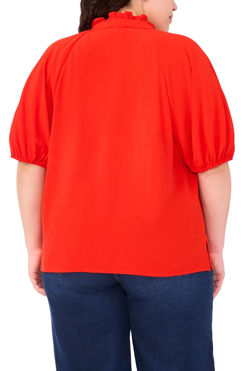 CeCe Ruffle Neck Top, Alternate, color, Fiery Red