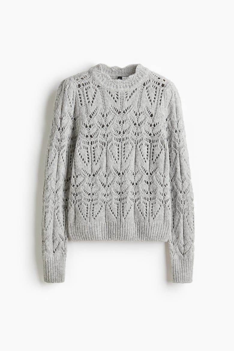 Pointelle-knit Jumper, Alternate, color, Light gray