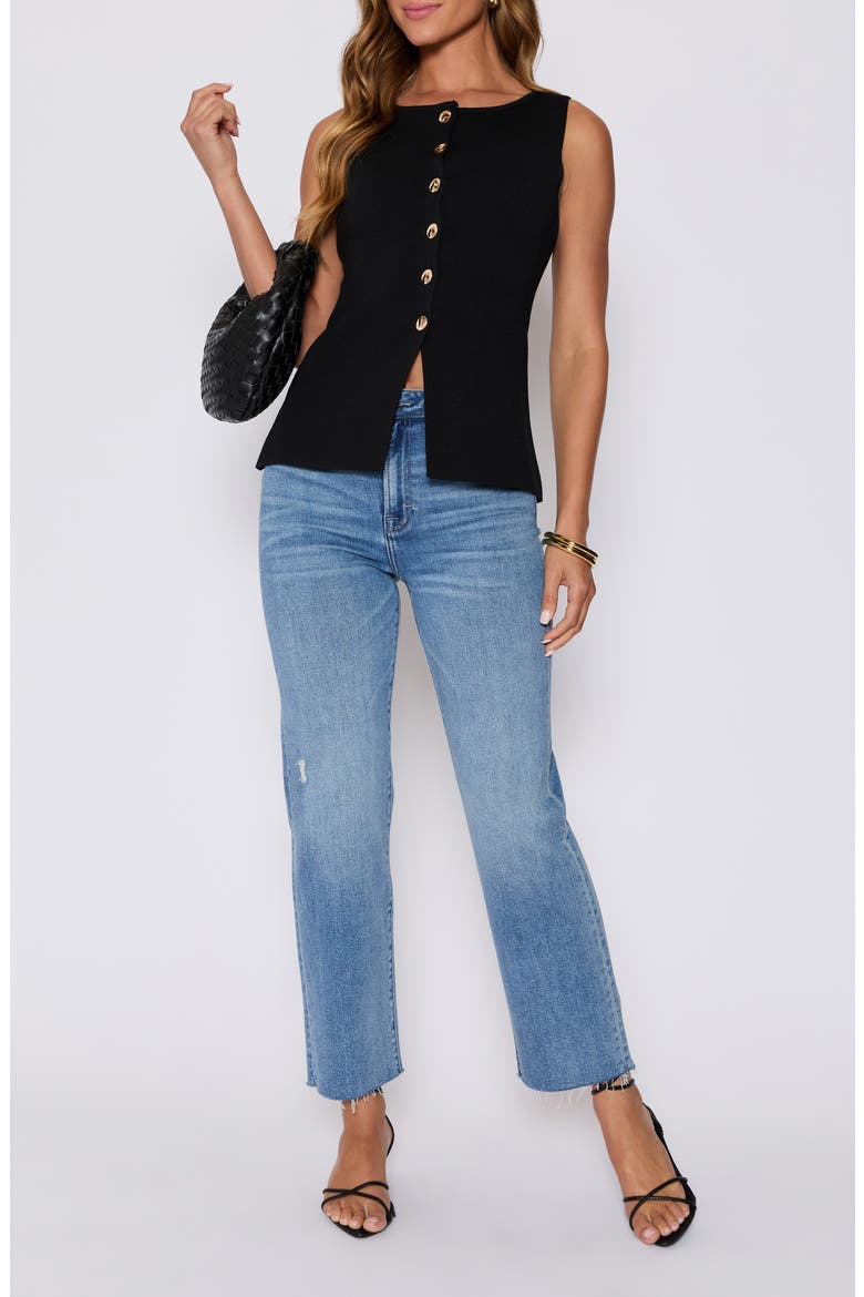 Paris Button-Up Sweater Vest (Nordstrom Exclusive), Alternate, color, BLACK