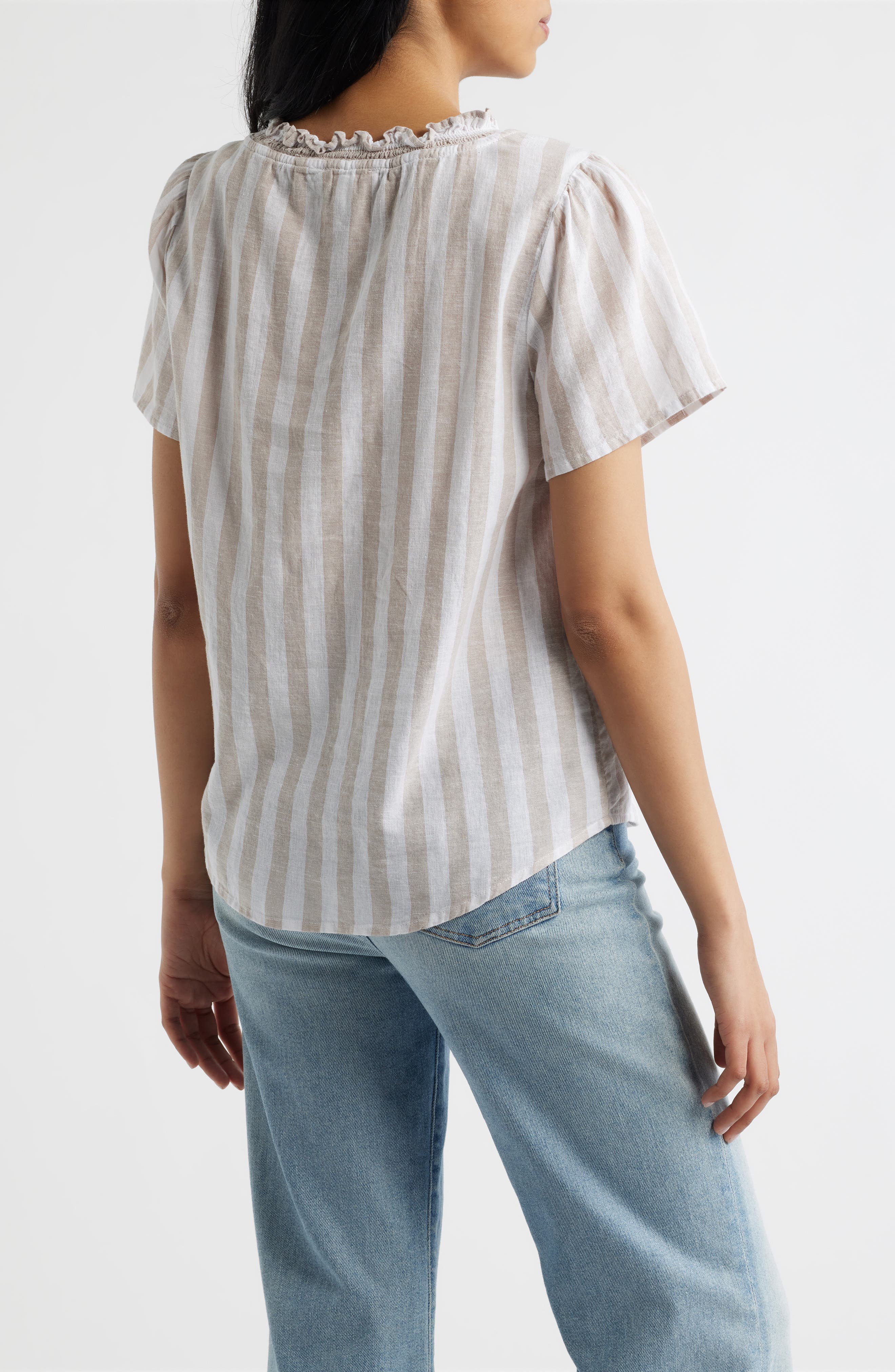 Bree Ruffle Linen & Cotton Top - image 4