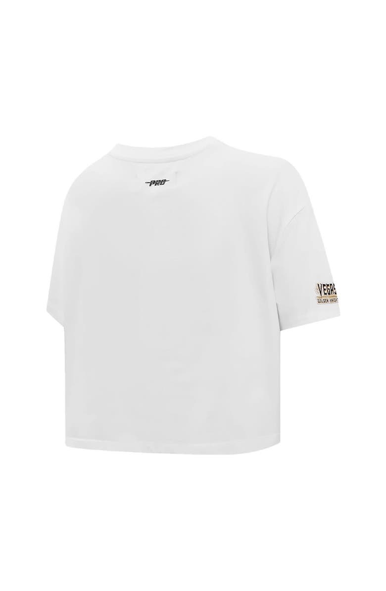 PRO STANDARD Women's Pro Standard White Vegas Golden Knights Boxy Script Tail Cropped T-Shirt, Alternate, color, White