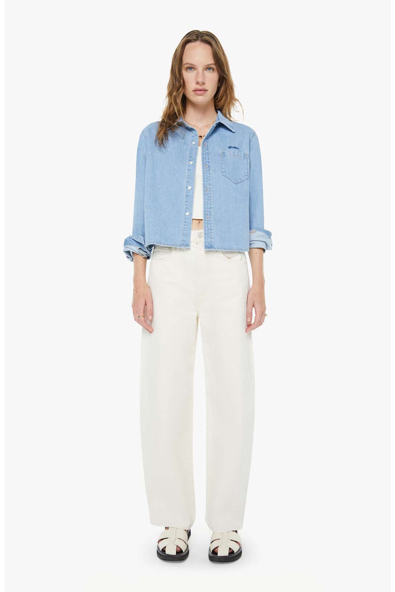 The Honor Roll Logo Embroidered Denim Crop Button-Up Shirt, Alternate, color, GRAND SLAM