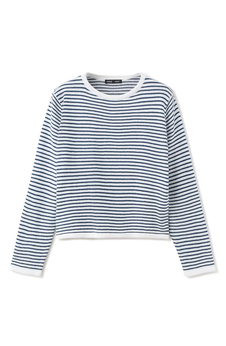 MANGO Stripe Sweater, Alternate, color, Navy
